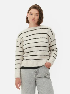 Gestreifter Pullover Mit Geradem Schnitt