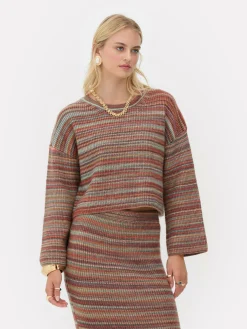 Gestreifter „Rita Ora“ Strickpullover Zum Kombinieren