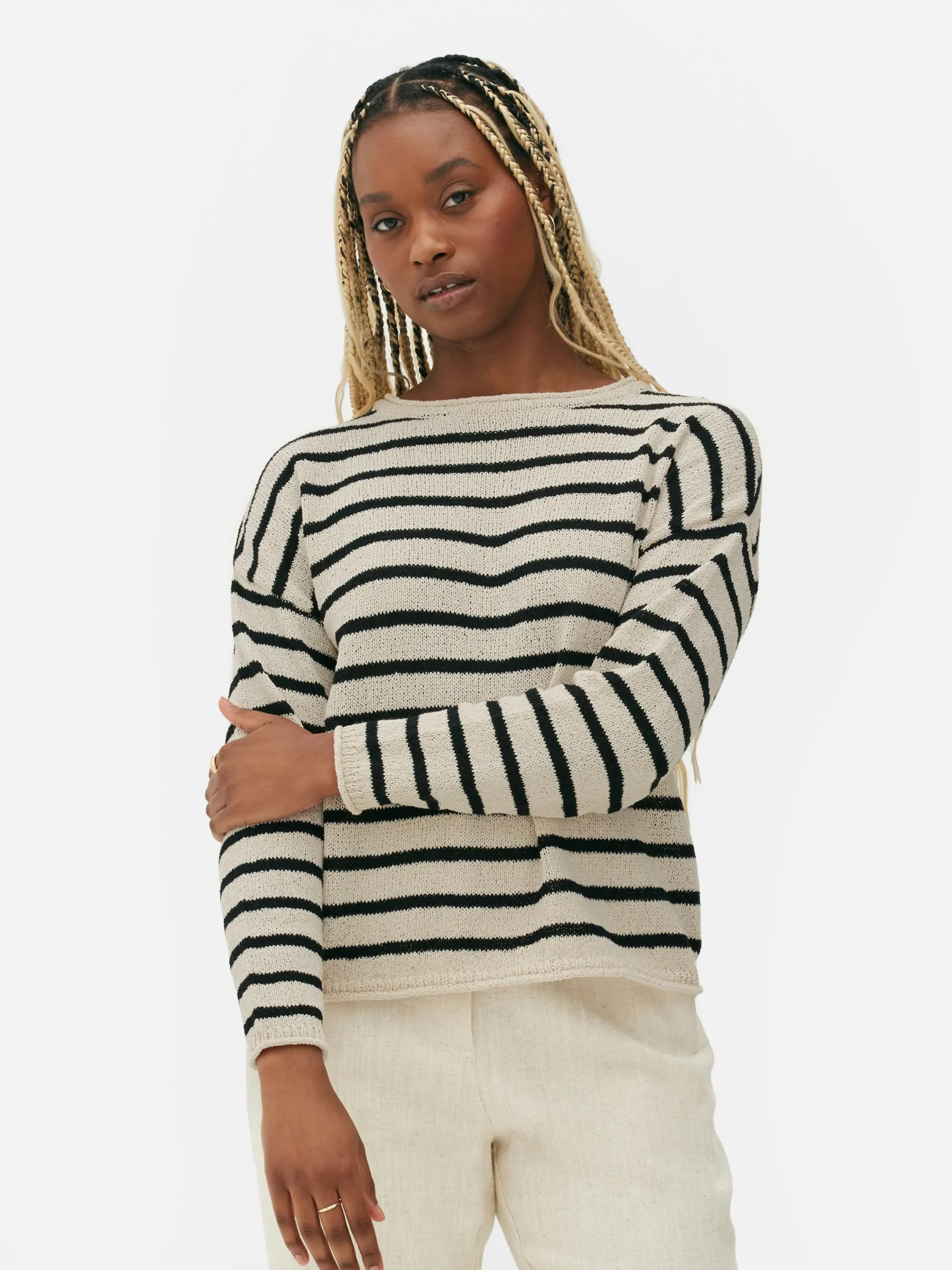 Gestreifter Strickpullover