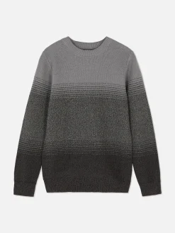 Gestreifter, Strukturierter Strickpullover