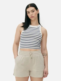 Gestreiftes, Geripptes Racer-Trägertop