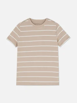 Gestreiftes T-Shirt Mit Rundhalsausschnitt