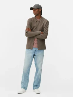 Gestricktes Hemd Mit Druckknöpfen