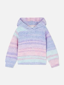 Gestricktes Hoodie Mit Regenbogenmotiv