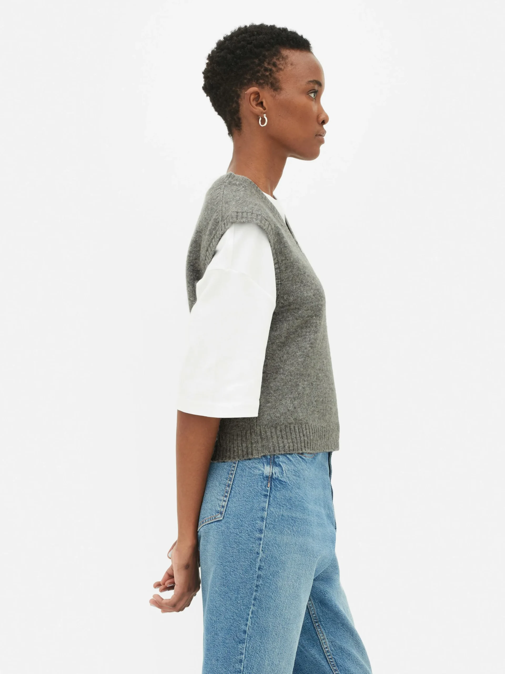 Gestricktes Tanktop Mit V-Ausschnitt