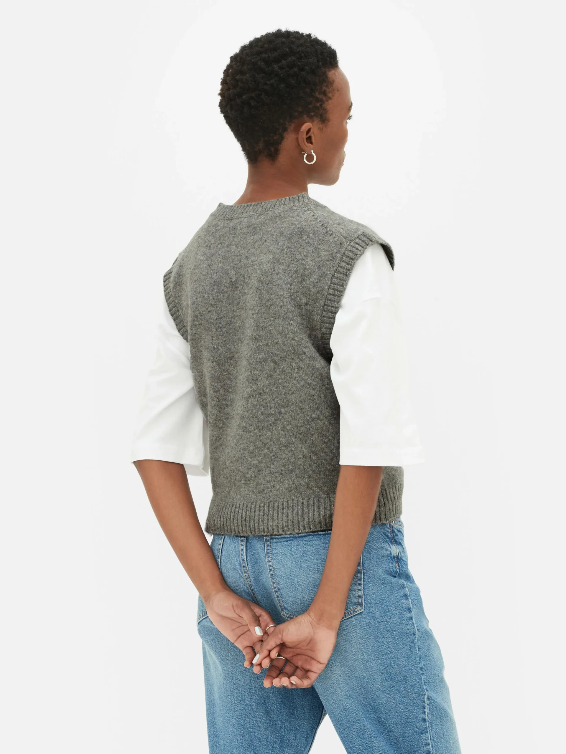 Gestricktes Tanktop Mit V-Ausschnitt