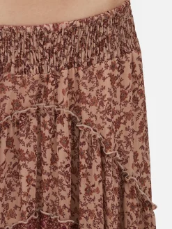 Gestufter „Rita Ora“ Maxirock Aus Chiffon