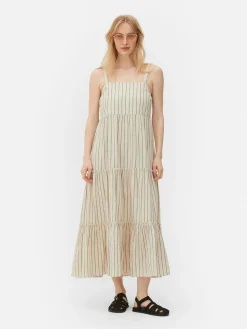 Gestuftes Maxikleid Mit Streifen