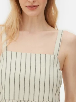 Gestuftes Maxikleid Mit Streifen