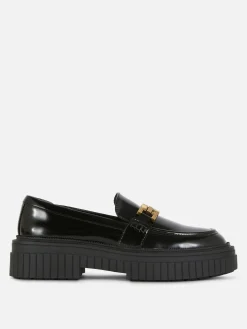Grobe Loafer Mit Kettendetail