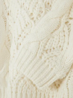 Grobmaschiger „Rita Ora“ Strickpullover Mit Zopfmuster