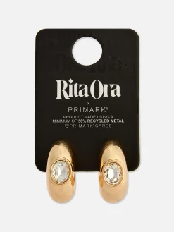 Große „Rita Ora“ Creolen Mit Schmucksteinen