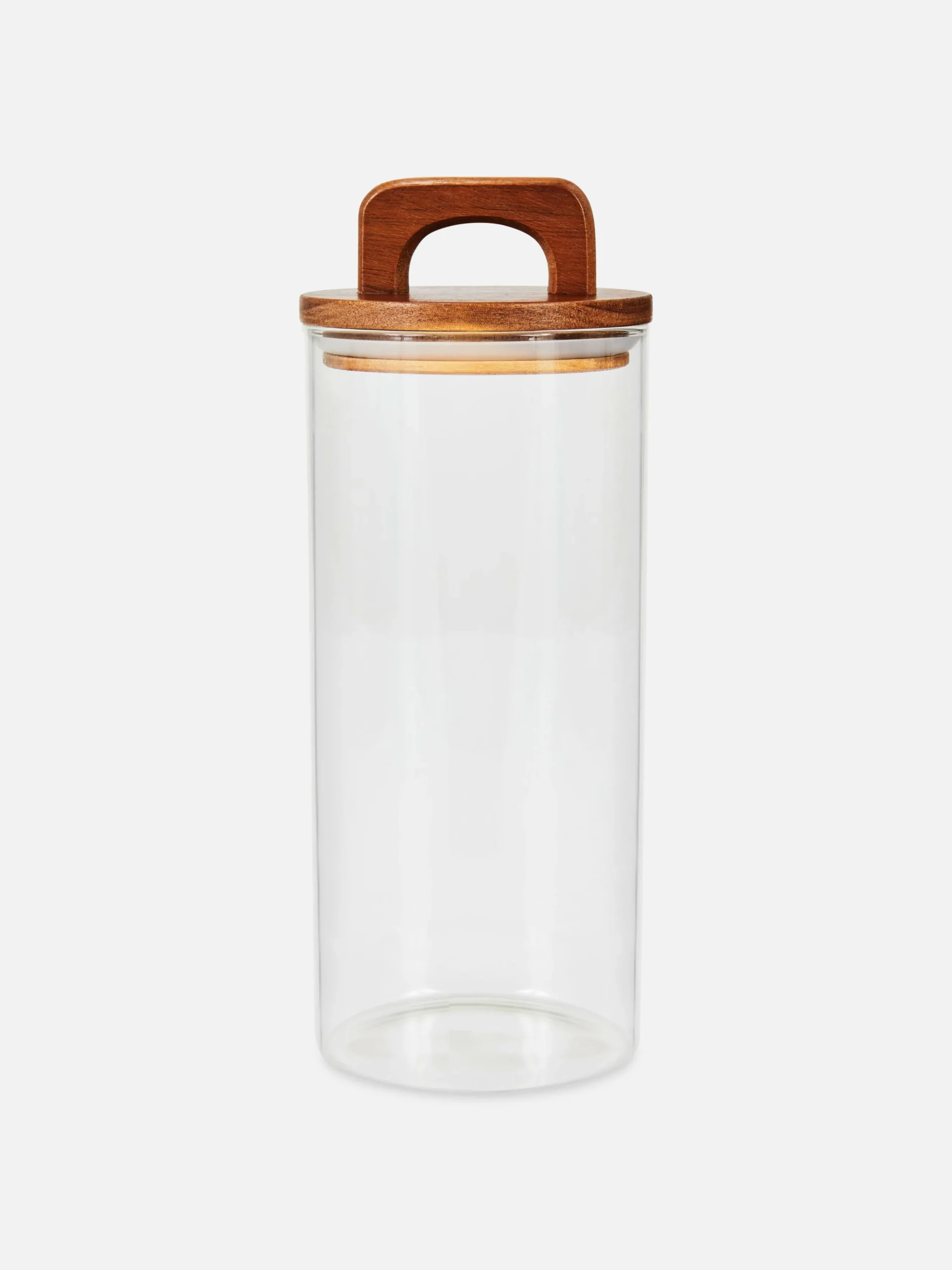 Großer Glaskanister Mit Holzgriff