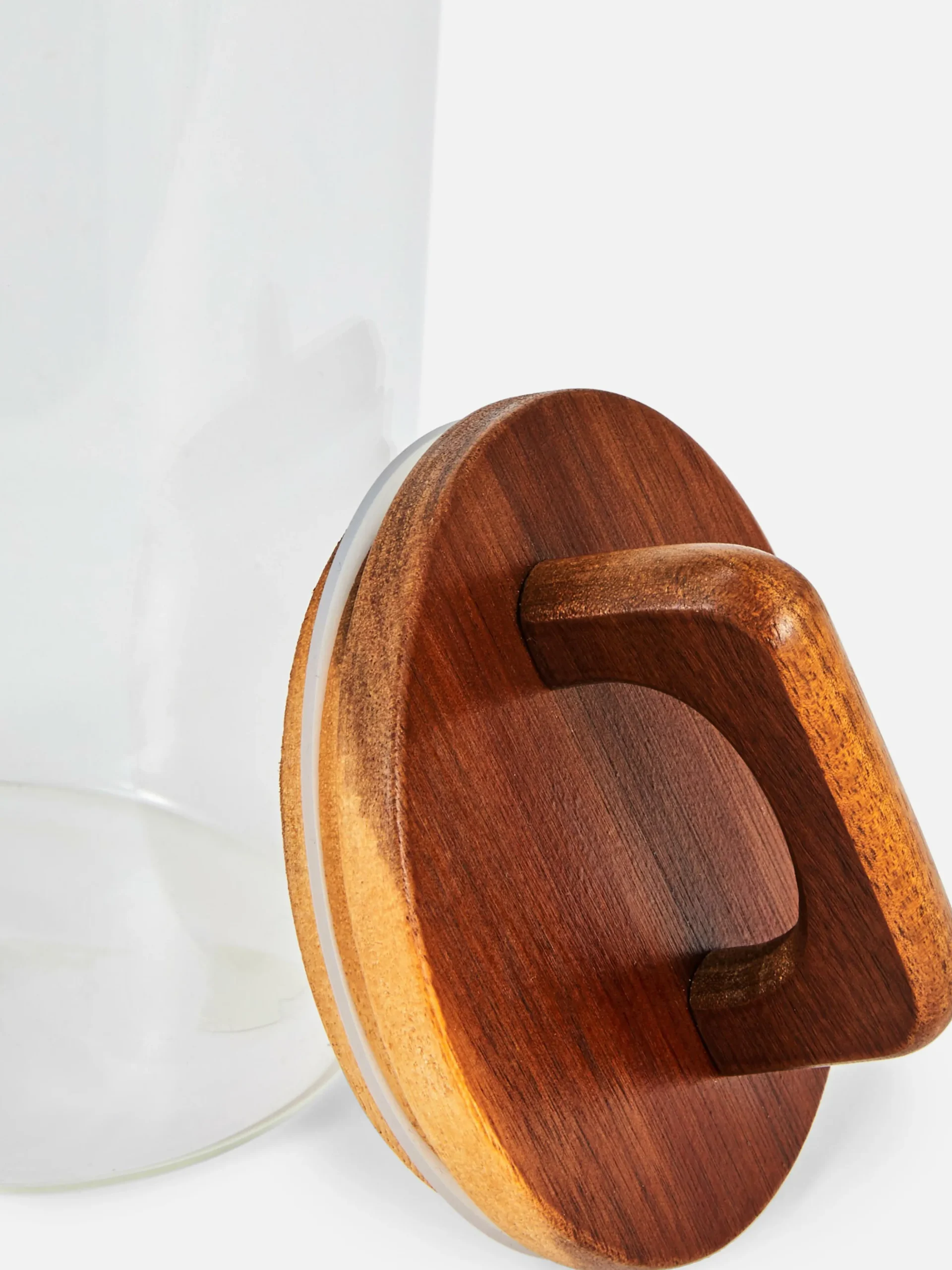 Großer Glaskanister Mit Holzgriff