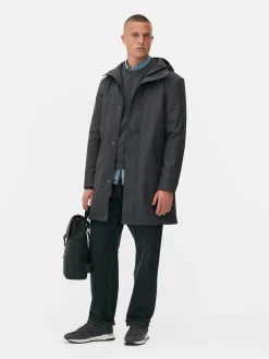 Gummierter Parka Mit Kapuze