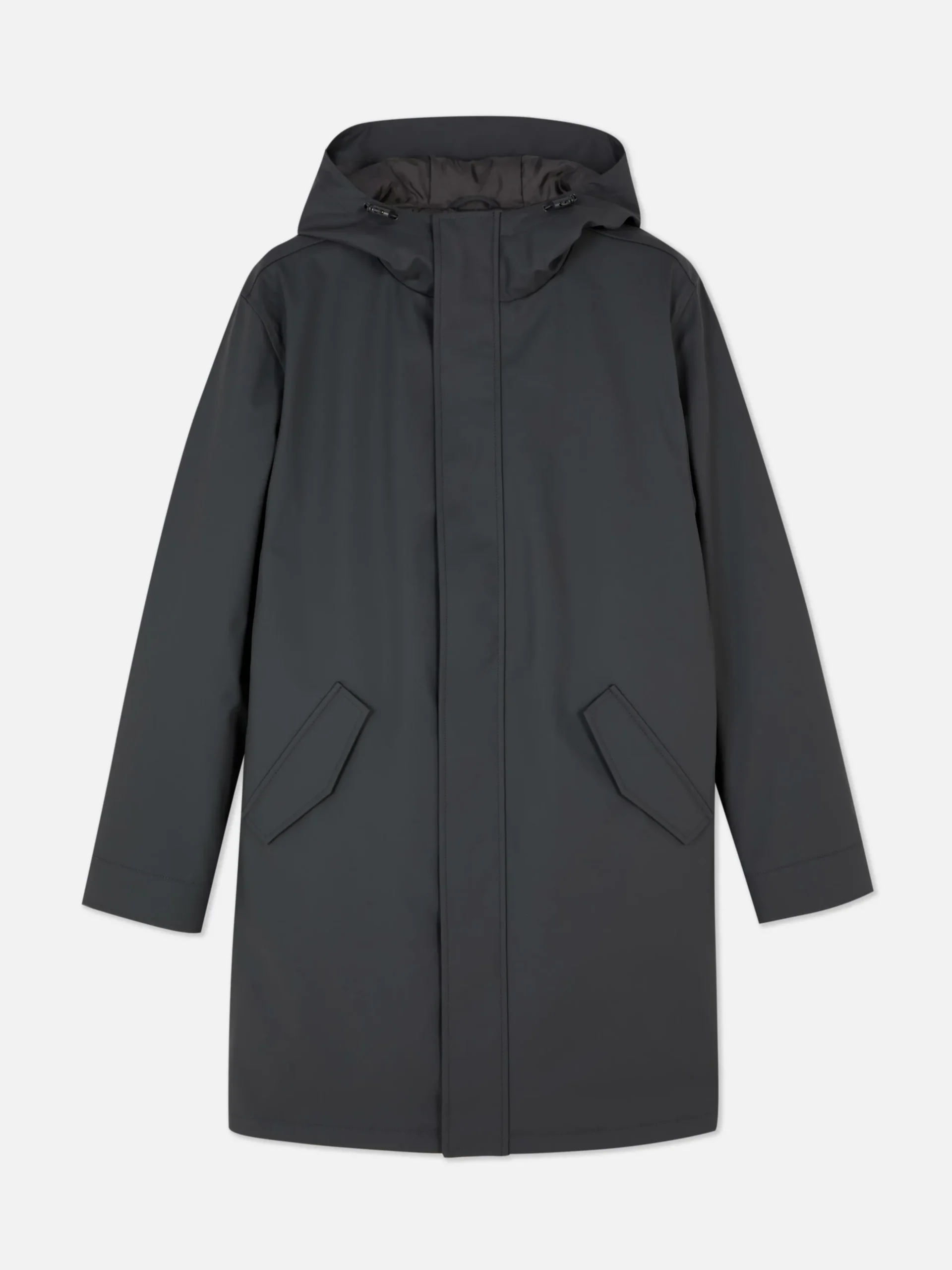 Gummierter Parka Mit Kapuze