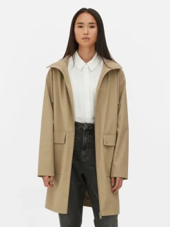 Gummierter Regenmantel Mit Kapuze