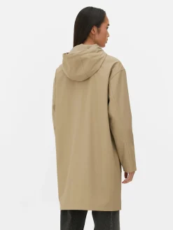 Gummierter Regenmantel Mit Kapuze