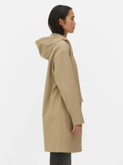 Gummierter Regenmantel Mit Kapuze