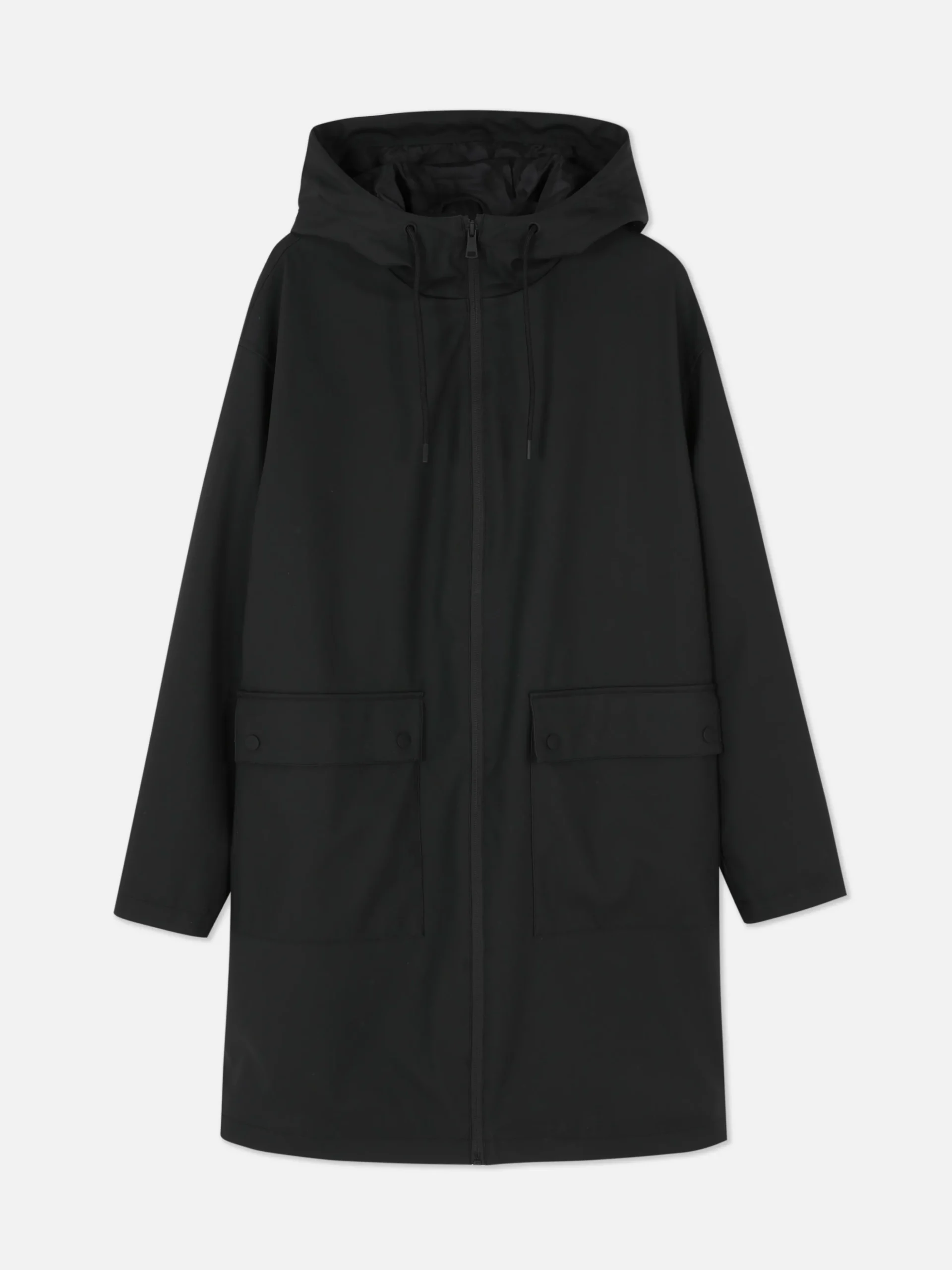 Gummierter Regenmantel Mit Kapuze