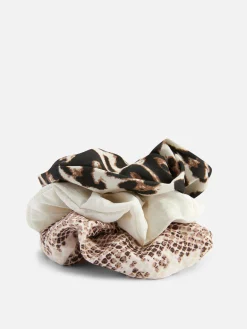 Haargummis Mit Animalprint, 3er-Pack