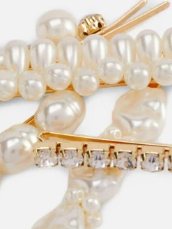 Haarklammern Mit Kunstperlen, 5er-Pack