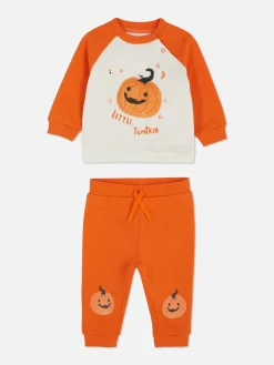„Halloween“ Sweatshirt Mit Kürbismotiv Und Jogginghose