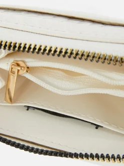 Handtasche In Kroko-Optik Mit Reißverschluss