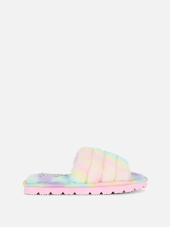 Hausschuhe Aus Kunstfell Mit Ombré-Optik