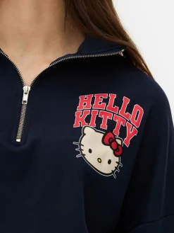 „Hello Kitty“ Sweatshirt Mit Halbem Reißverschluss