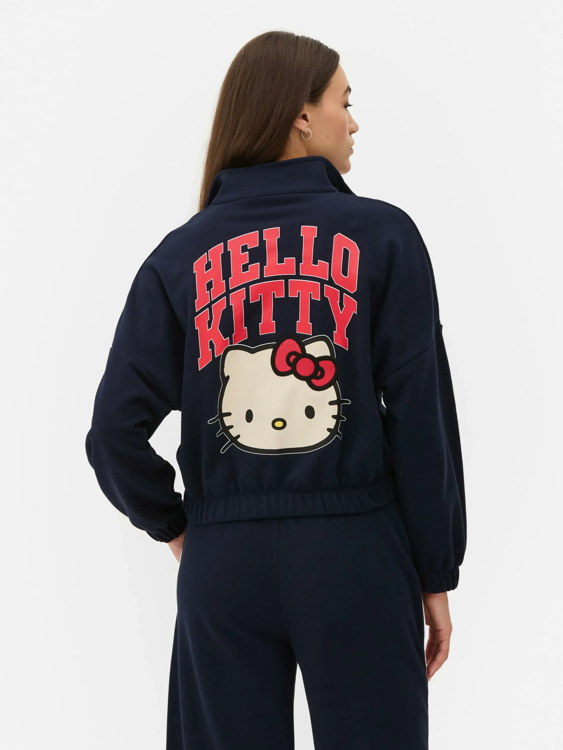„Hello Kitty“ Sweatshirt Mit Halbem Reißverschluss
