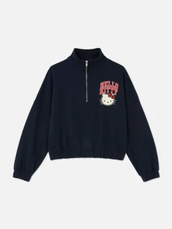 „Hello Kitty“ Sweatshirt Mit Halbem Reißverschluss