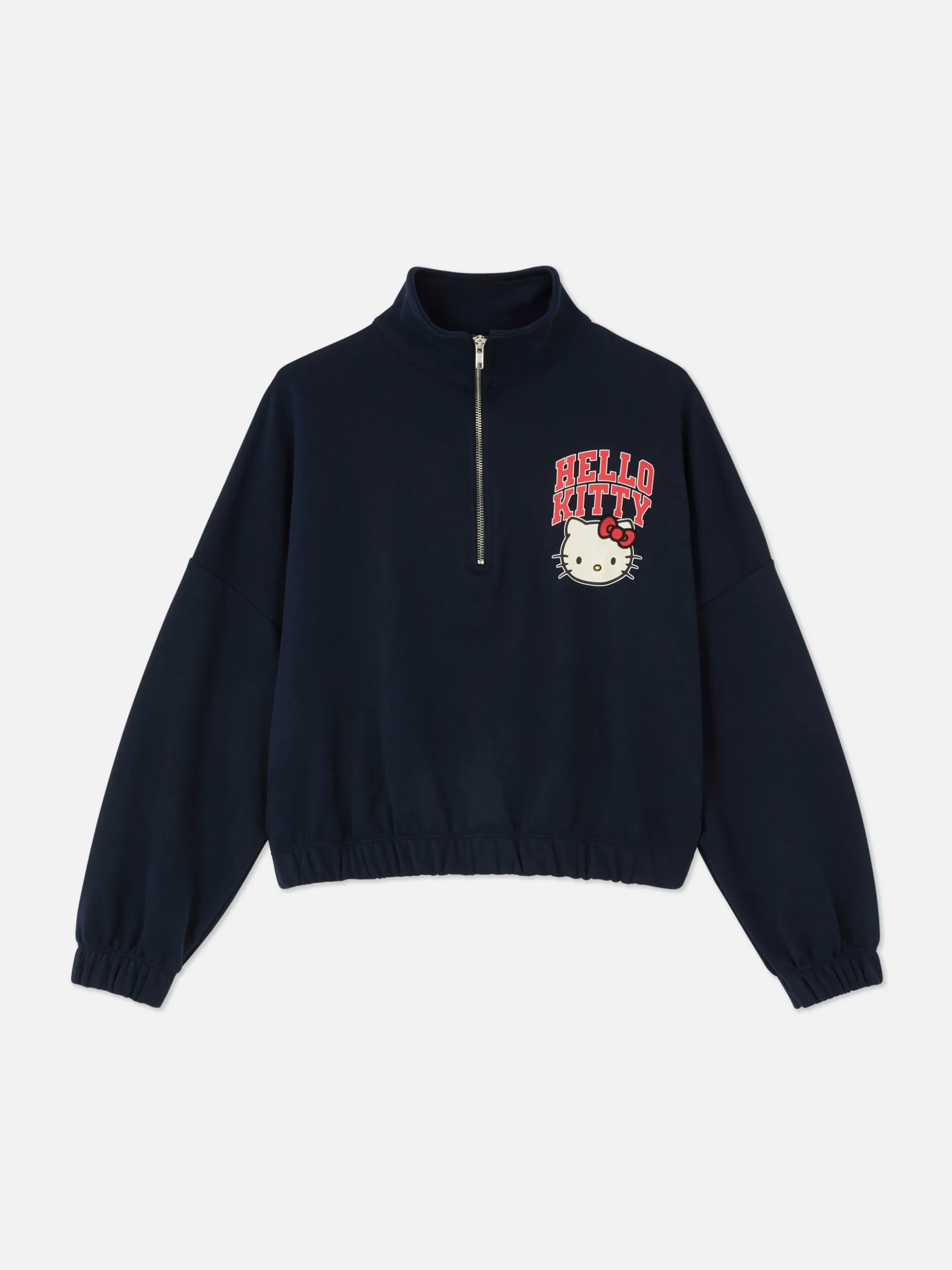 „Hello Kitty“ Sweatshirt Mit Halbem Reißverschluss