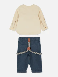 Hemd Mit Knopfleiste Und Hose Mit Hosenträgern