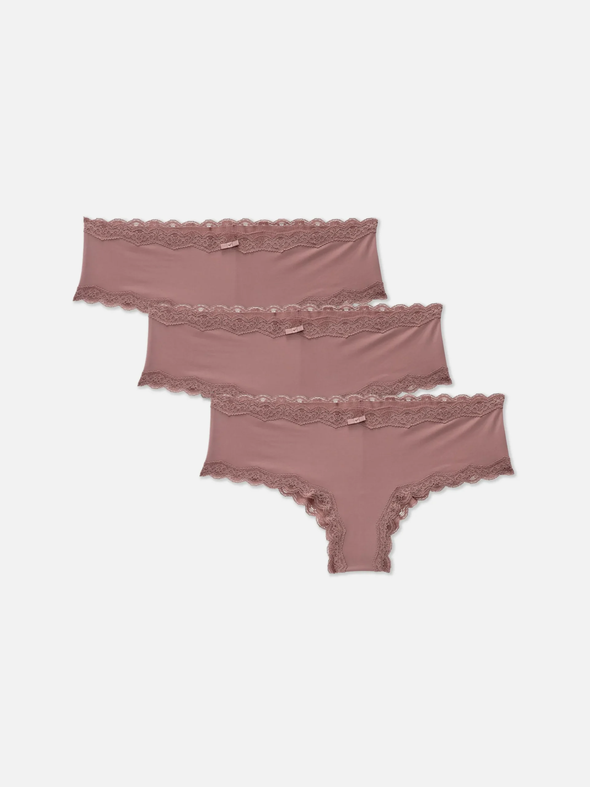 Hipster-Slips Mit Spitzenbesatz, 3er-Pack