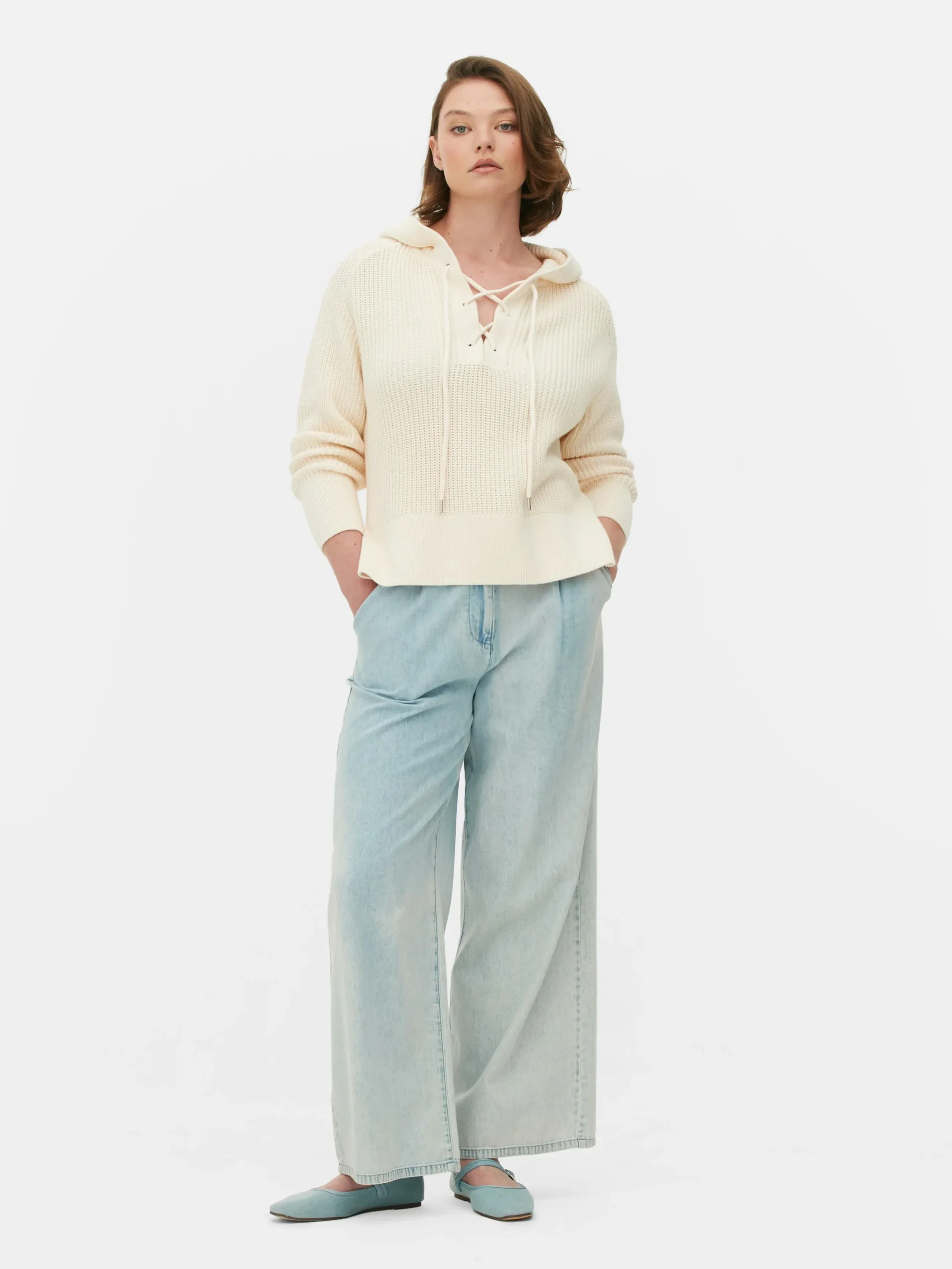 Hoodie Mit Schnürausschnitt