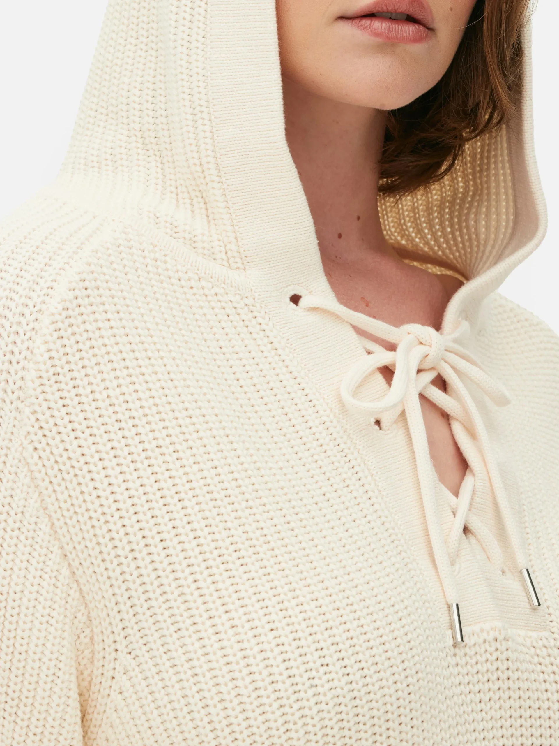 Hoodie Mit Schnürausschnitt