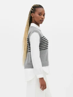 2-in-1-Hemd Mit Weste Im Lagenlook