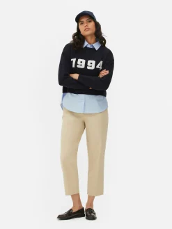 2-in-1-Set Aus Strickpullover Mit Slogan Und Hemd