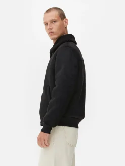 Jacke In Wildleder-Optik Mit Borg-Kragen