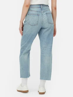 Jeans Mit Verkürztem Saum Und Geradem Bein