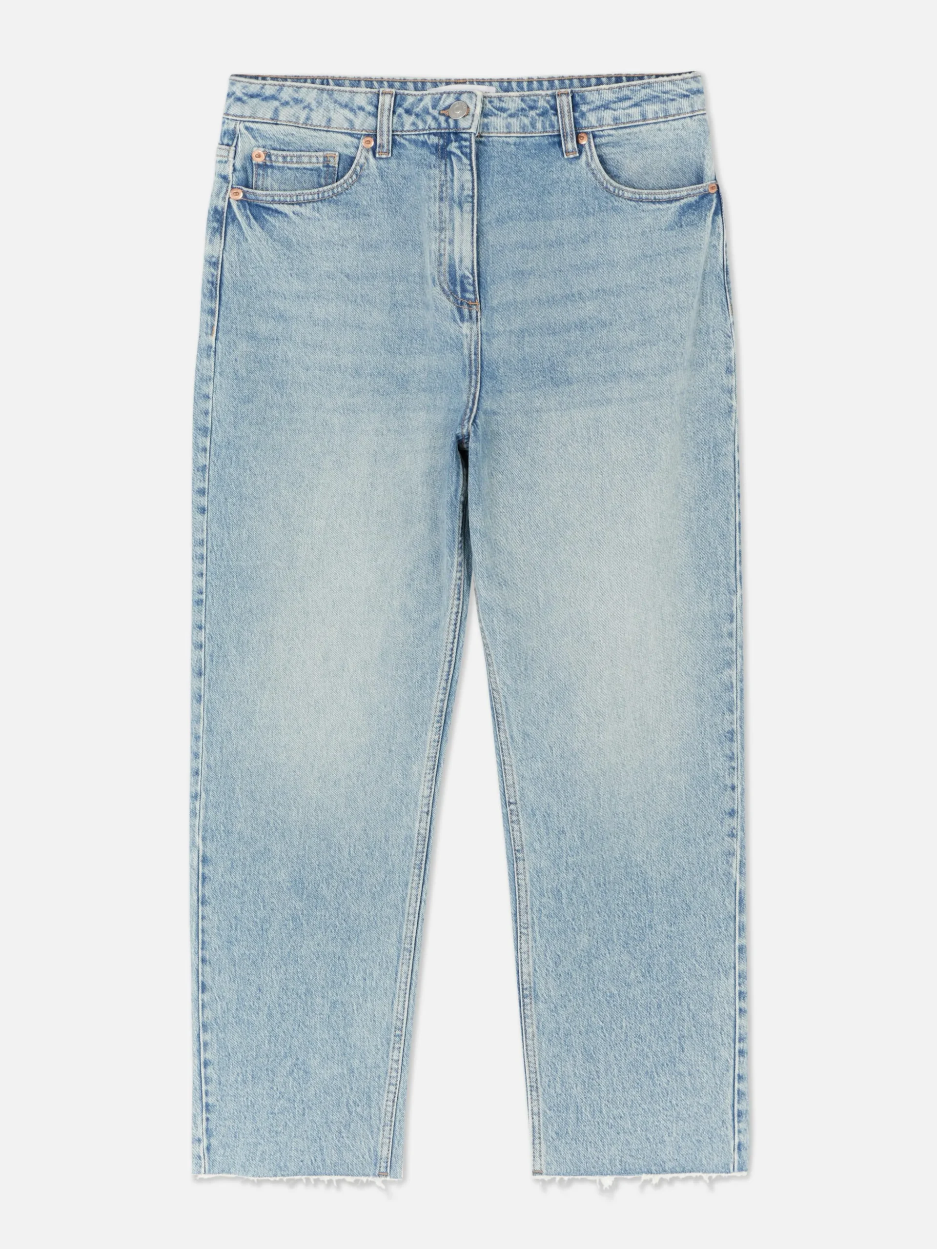 Jeans Mit Verkürztem Saum Und Geradem Bein
