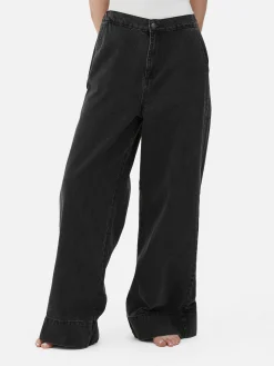 Jeans Mit Weitem Bein Und Elastikbund