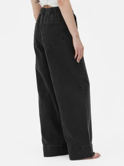 Jeans Mit Weitem Bein Und Elastikbund