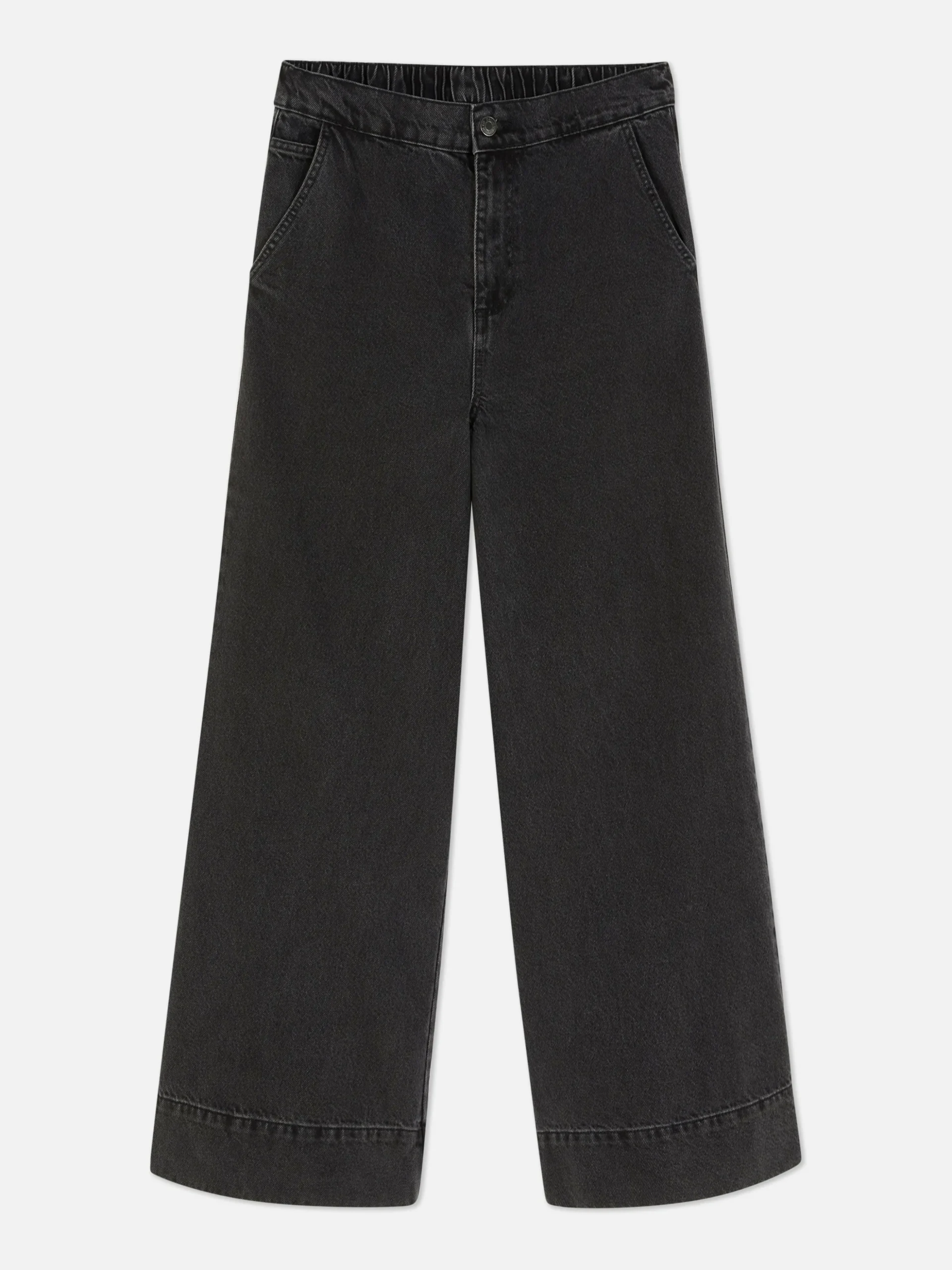 Jeans Mit Weitem Bein Und Elastikbund