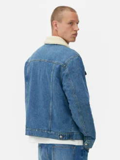 Jeansjacke Mit Borgkragen