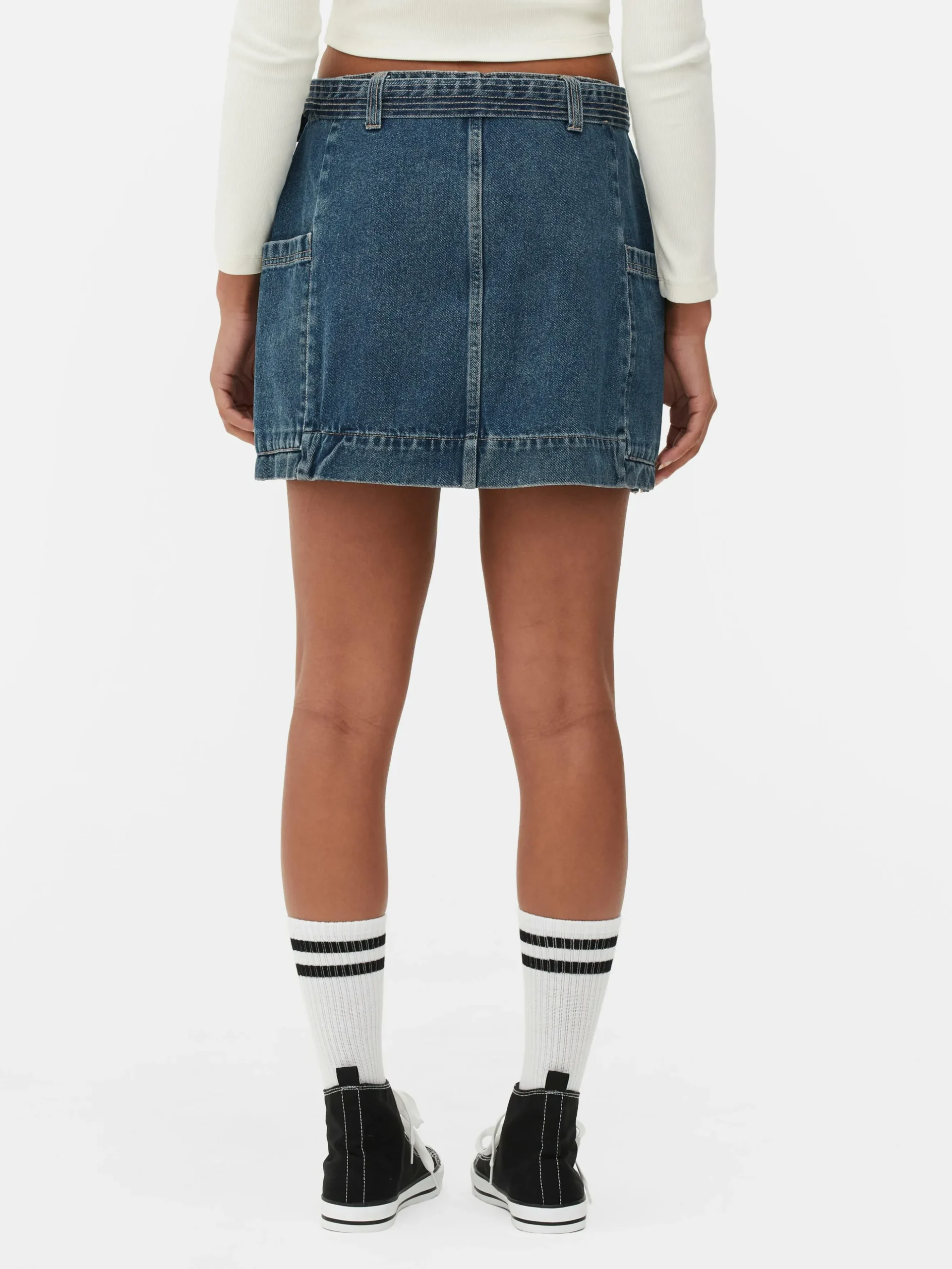 Jeans-Minirock In Wickeloptik