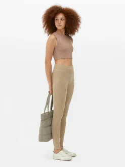 Jersey-Leggings Mit Hohem Bund