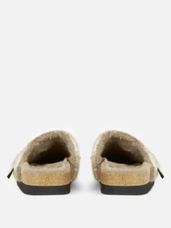 Karierte „Rita Ora“ Clog-Mules Mit Kunstfellfutter