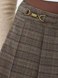 Karierter „Rita Ora“ Mini-Skort Mit Trensendetails